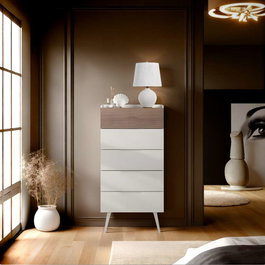Hanah Home Milano 5 Cómoda de Visón con 5 Cajones